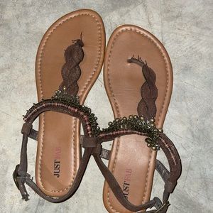 Nice just fab gladiator rock and roll jingle sandals flip flops